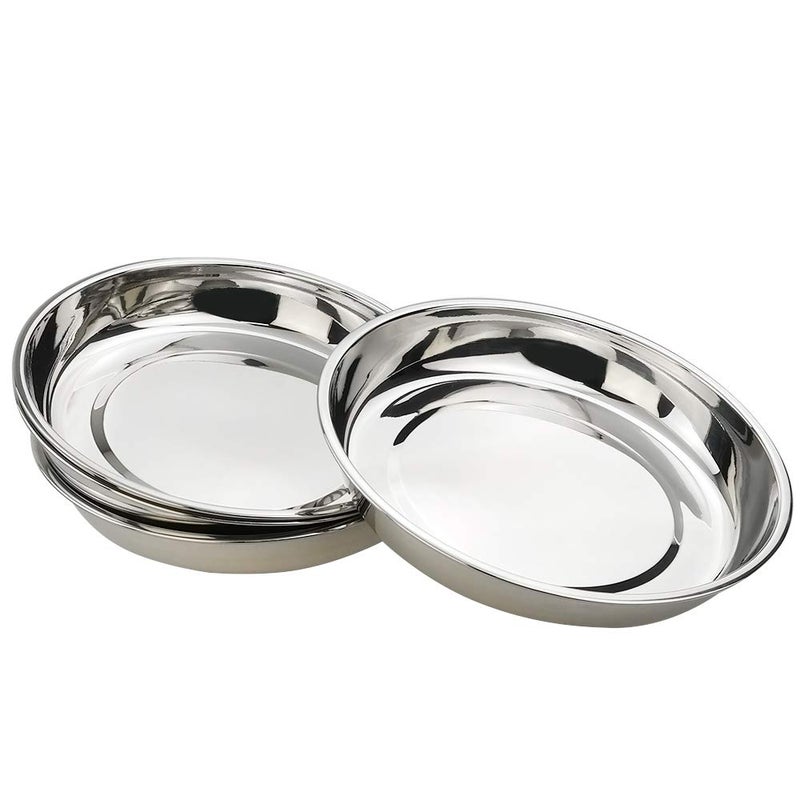 Kekow Stainless Steel Dinner Plate, Large Round Plates, 10-INCH, 4-Pack - Image 3